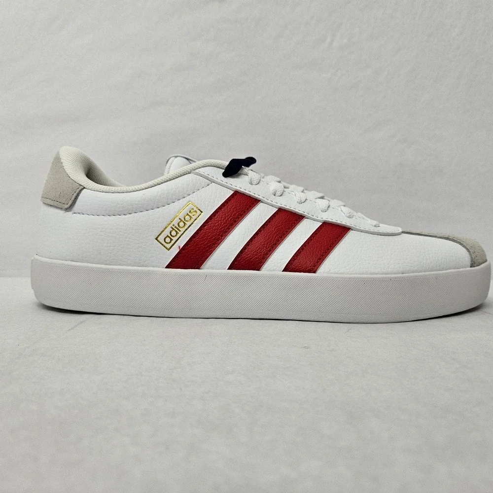 Adidas‎ Men's VL Court 3.0 Skateboarding Shoes IF4464 White Gray Red Sz 9.5